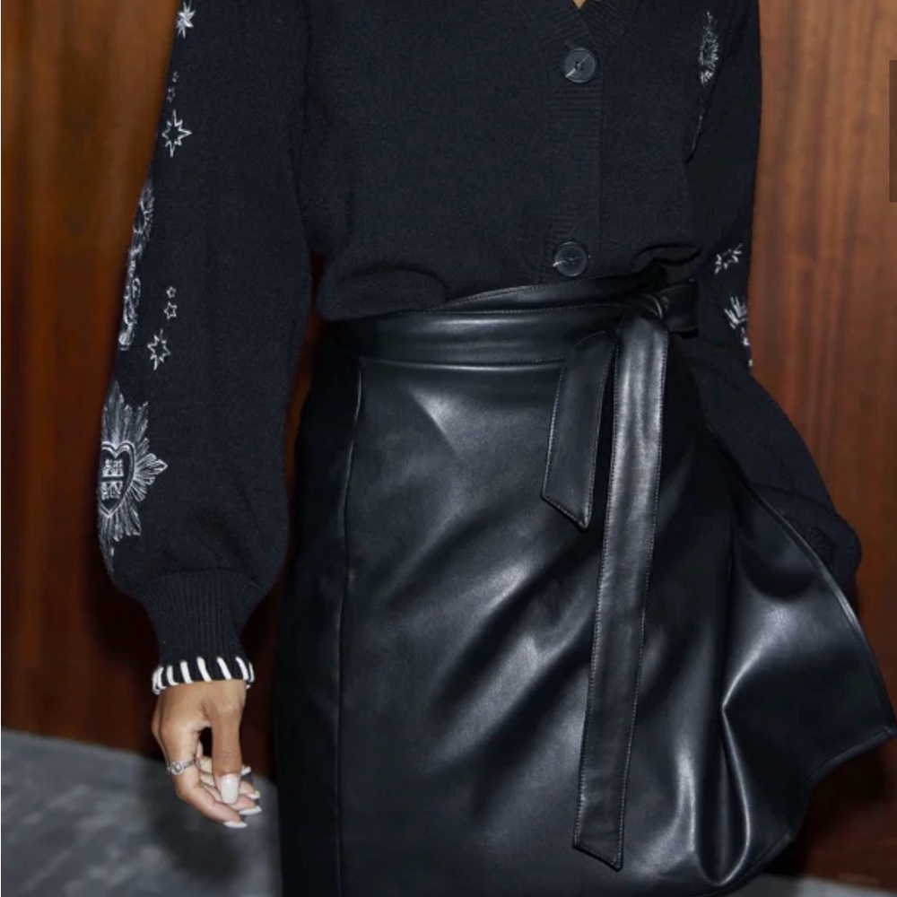 Never Fully Dressed Black vegan Leather skirt